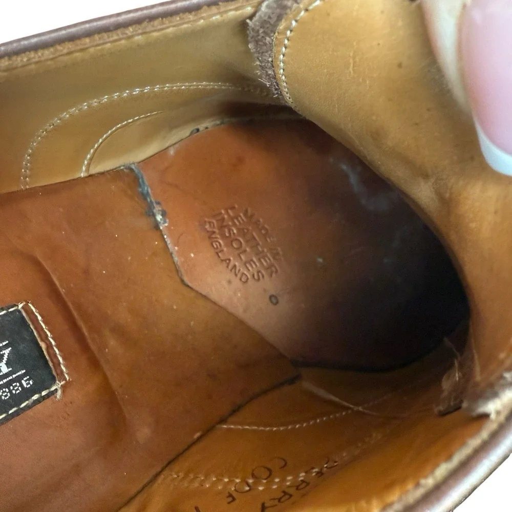 Cheaney Perry Brown Leather Cap‎ Toe Oxford Shoes US 10 / UK 9 Made In England